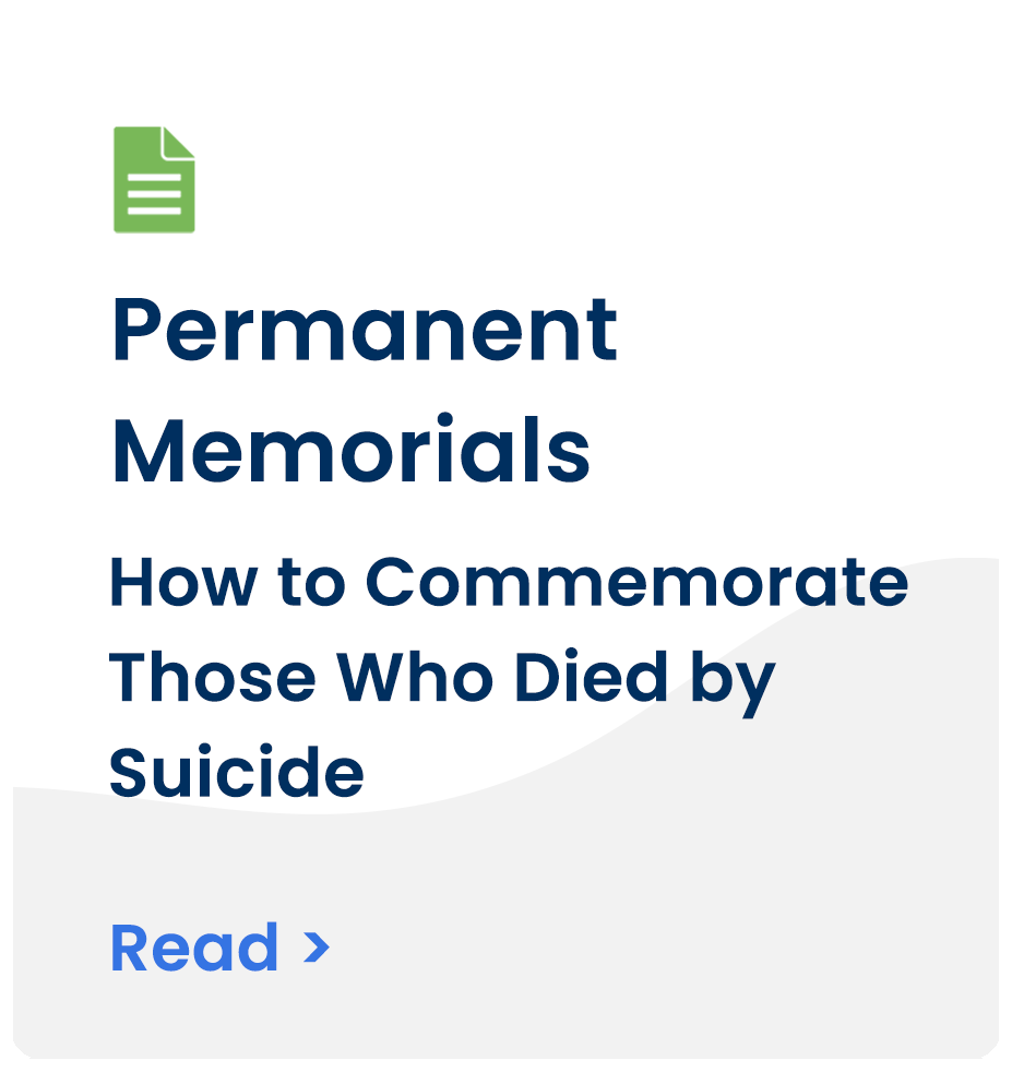 Permanent Memorials - How to Commemorate Those Who Died by Suicide